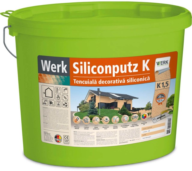 Siliconputz K1,5 Tencuială decorativă siliconică, 1,5mm, granulat, 25kg