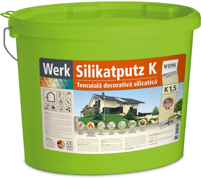 Silikatputz K1,5 Tencuială decorativă silicatică, 1,5mm, granulat, 25kg